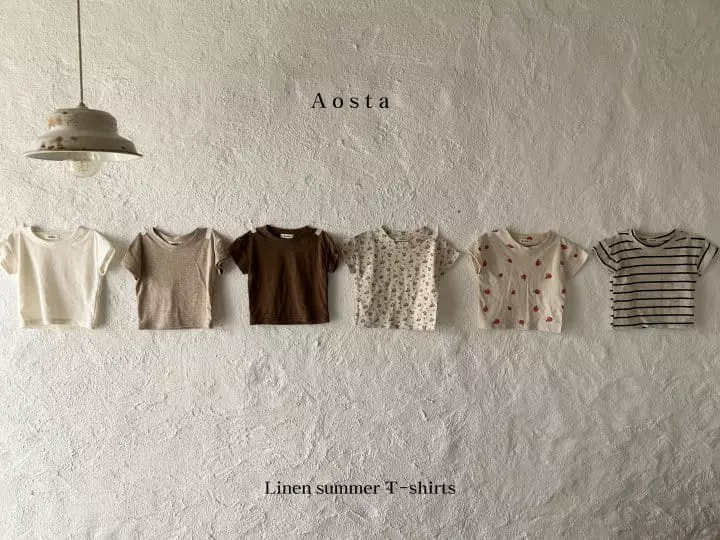 Aosta - Korean Children Fashion - #kidsshorts - Linen Tee - 5