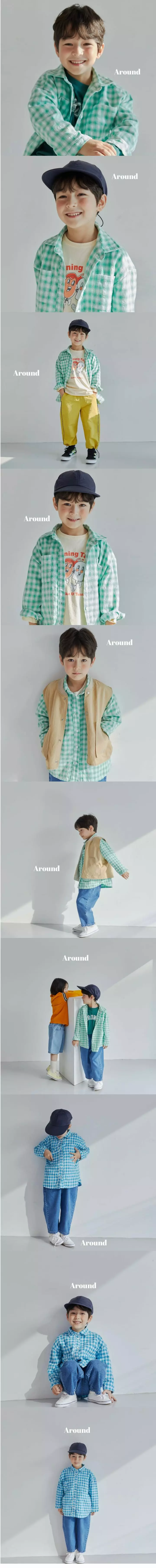 Around - Korean Children Fashion - #Kfashion4kids - Spring Check Shirt - 3