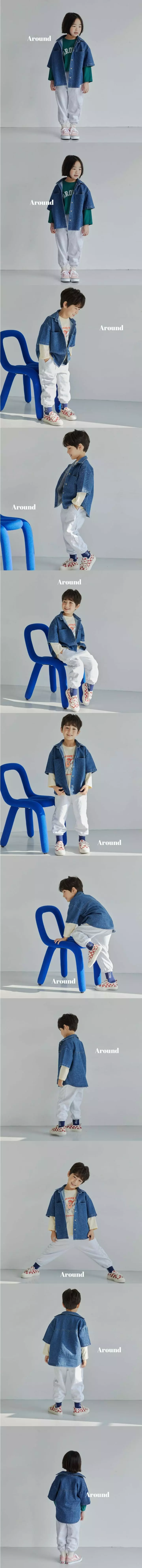 Around - Korean Children Fashion - #kidsshorts - Pocket Denim Shirt - 2