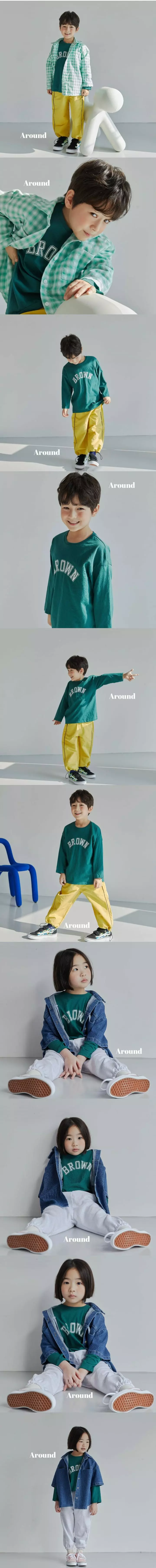 Around - Korean Children Fashion - #todddlerfashion - Brown Paint Tee - 2