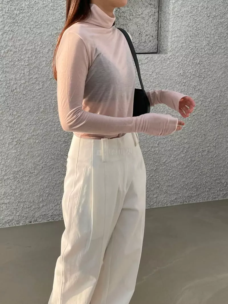 Arrco - Korean Women Fashion - #momslook - Tencel Turtleneck Tee