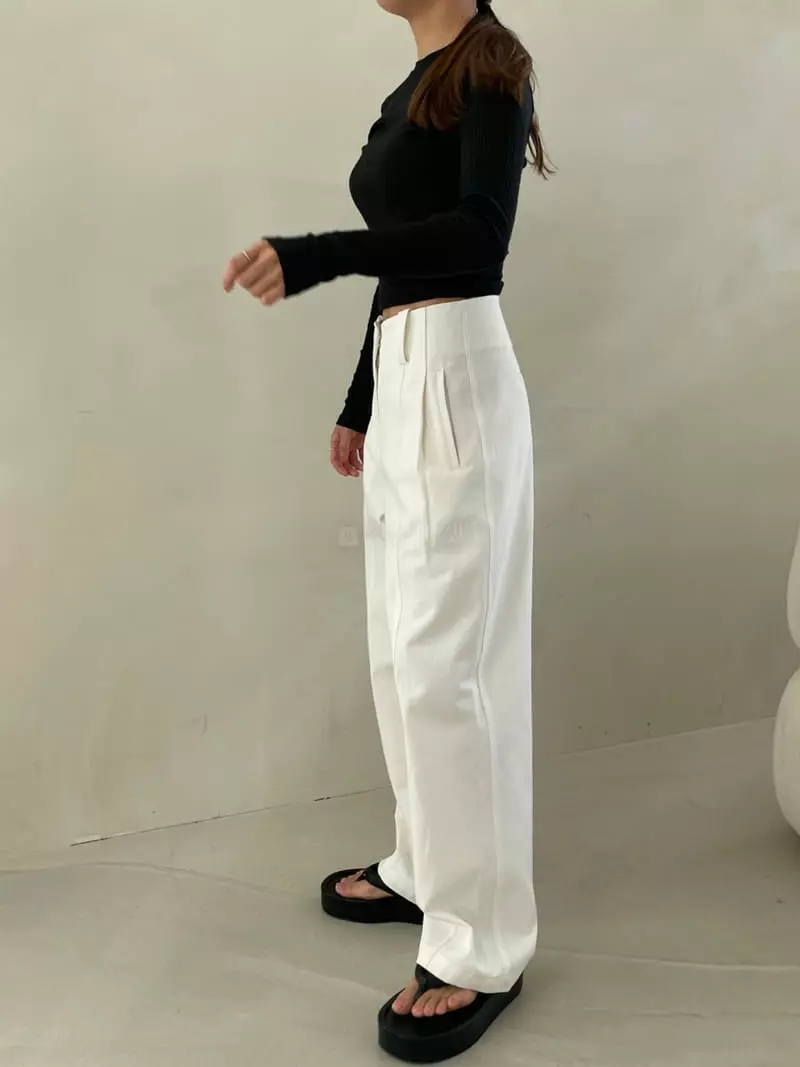 Arrco - Korean Women Fashion - #momslook - Stitch Cotton Pants
