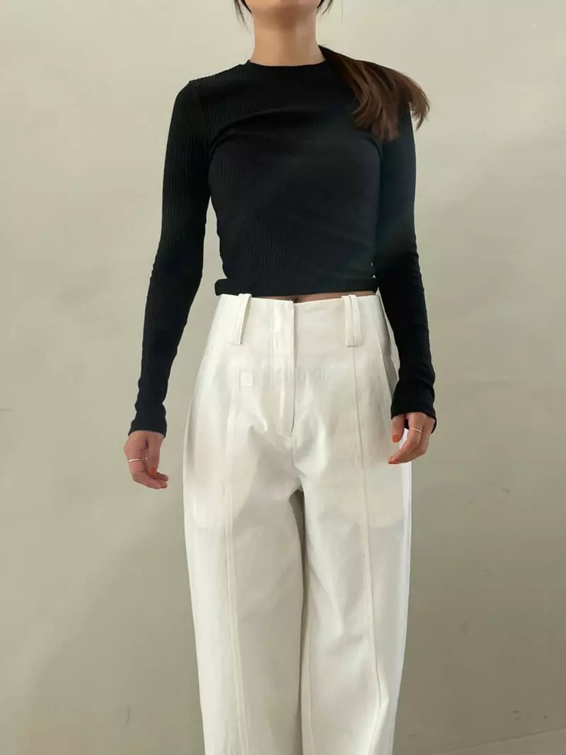Arrco - Korean Women Fashion - #momslook - Stitch Cotton Pants - 3
