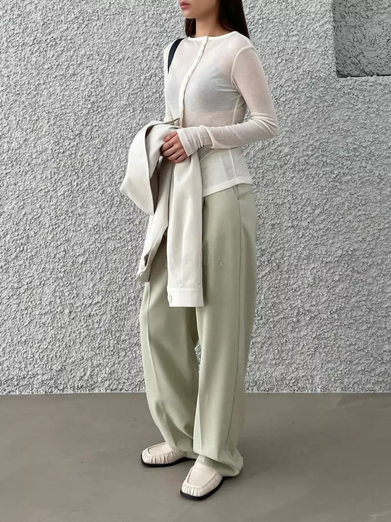 Arrco - Korean Women Fashion - #pursuepretty - Line Button Tee - 7