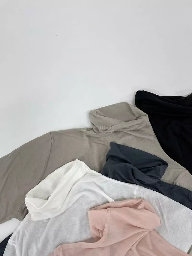 Arrco - Korean Women Fashion - #womensfashion - Tencel Turtleneck Tee - 8