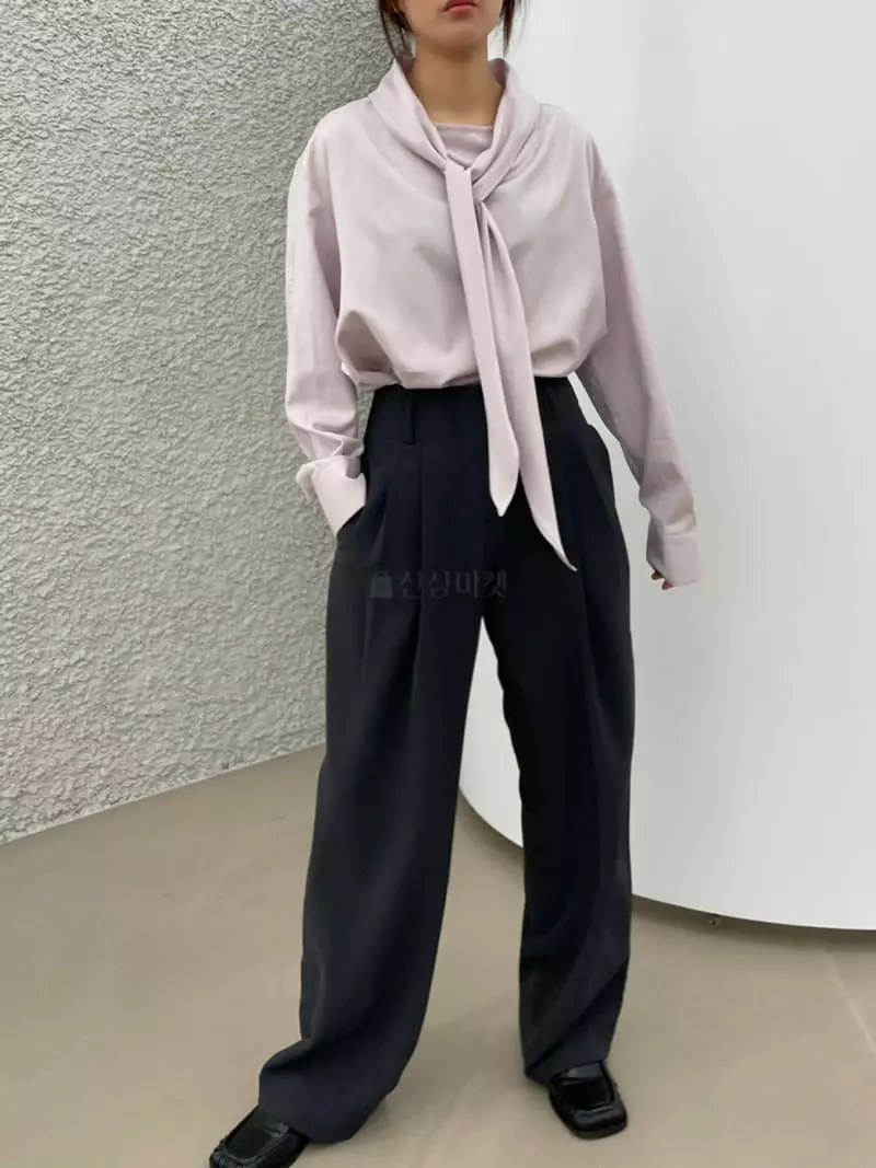 Arrco - Korean Women Fashion - #womensfashion - Tie Blouse - 6