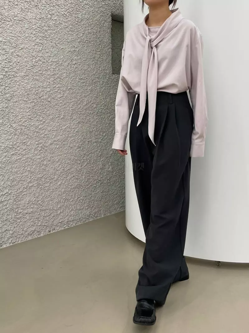 Arrco - Korean Women Fashion - #womensfashion - Tie Blouse - 8