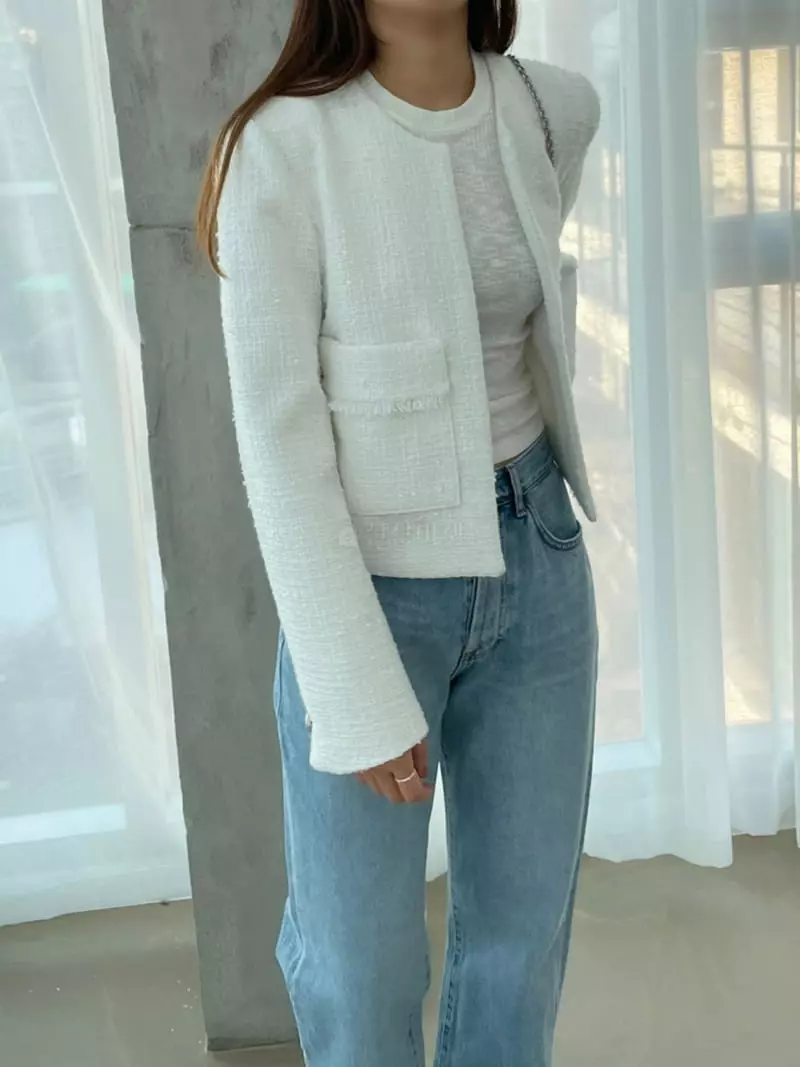 Arrco - Korean Women Fashion - #womensfashion - Spring Twid Jacket
