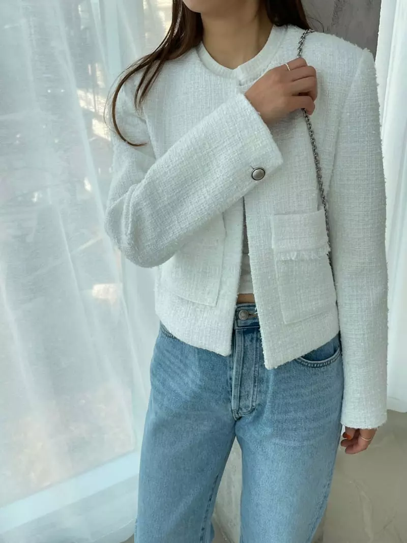 Arrco - Korean Women Fashion - #womensfashion - Spring Twid Jacket - 3
