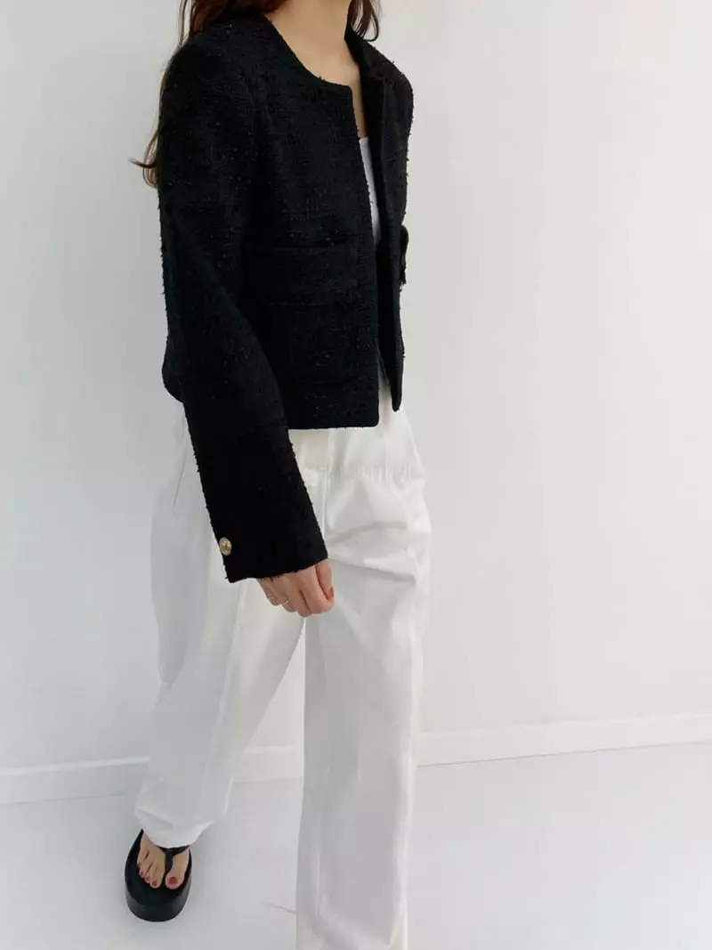 Arrco - Korean Women Fashion - #womensfashion - Spring Twid Jacket - 5