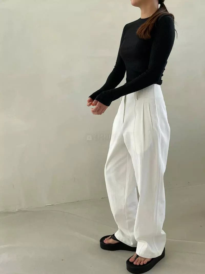 Arrco - Korean Women Fashion - #womensfashion - Stitch Cotton Pants - 2