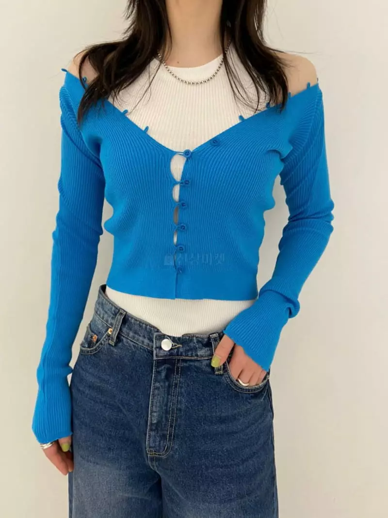 Artisover - Korean Women Fashion - #momslook - Crop Cardigan with Inner