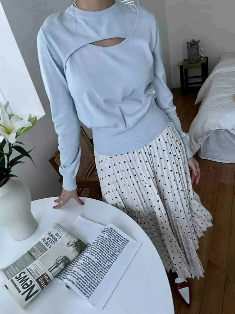 Artisover - Korean Women Fashion - #momslook - Dot Pleats Skirt - 2
