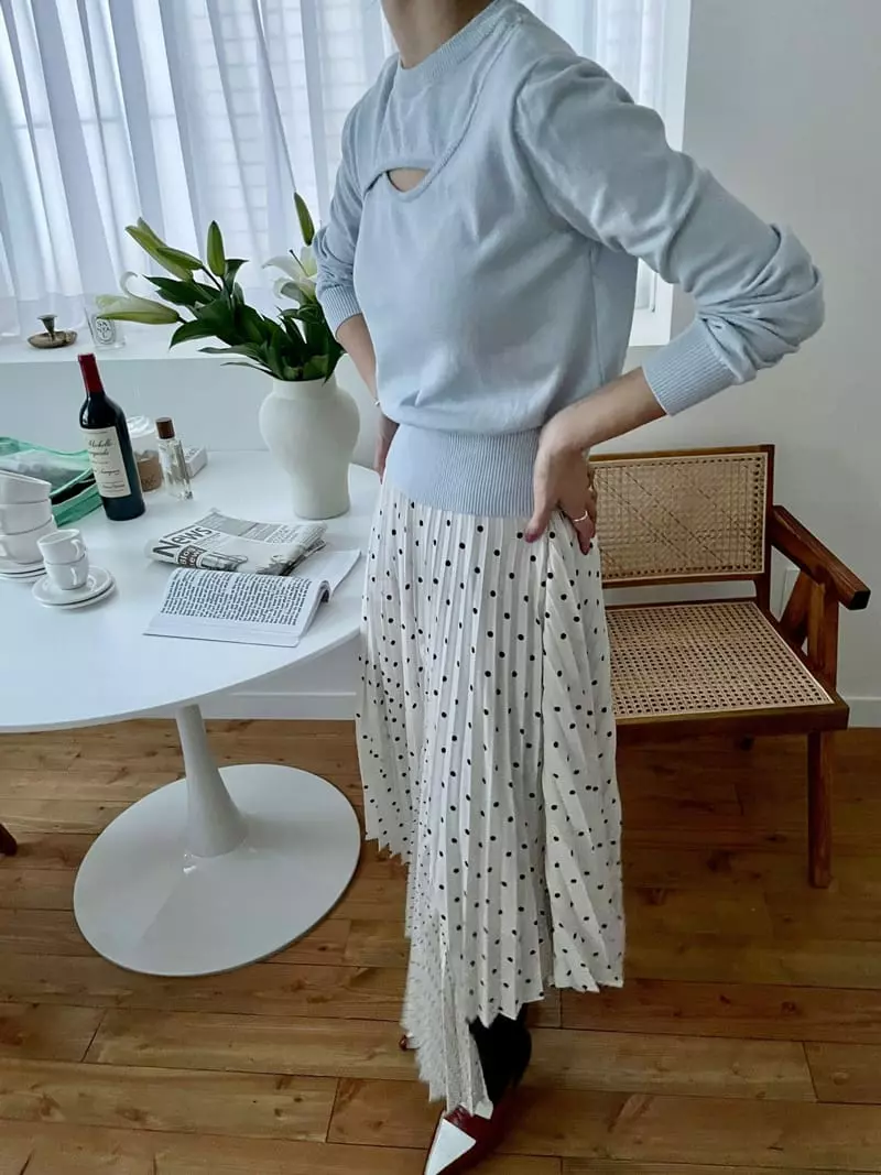 Artisover - Korean Women Fashion - #womensfashion - Dot Pleats Skirt - 4