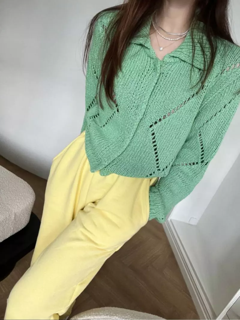 Artisover - Korean Women Fashion - #momslook - Neck Collar Cardigan