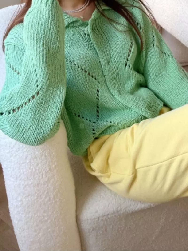 Artisover - Korean Women Fashion - #momslook - Neck Collar Cardigan - 3