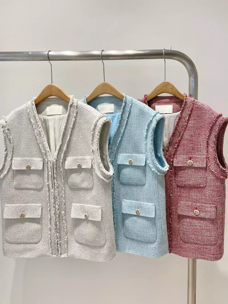 Artisover - Korean Women Fashion - #thelittlethings - Spring Twid Top Bottom Set - 3
