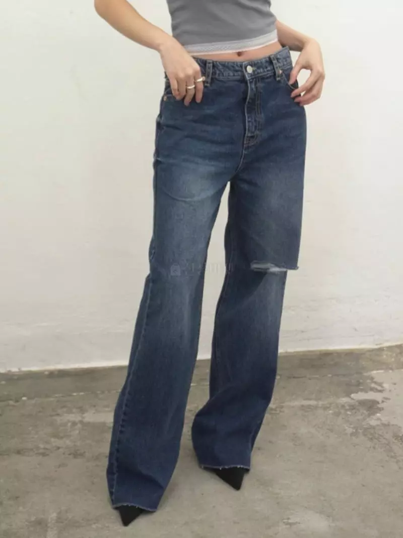 Artisover - Korean Women Fashion - #vintageinspired - Cutting Jeans