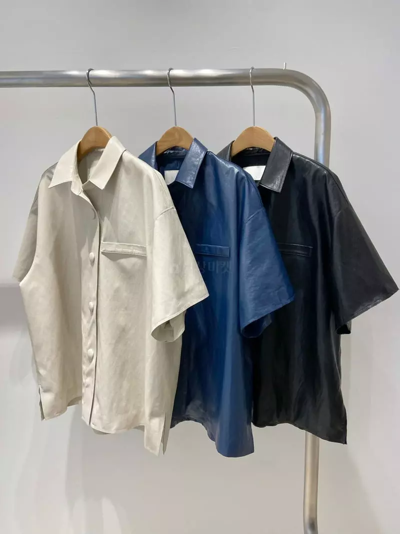 Artisover - Korean Women Fashion - #womensfashion - Button Leather Shirt - 5