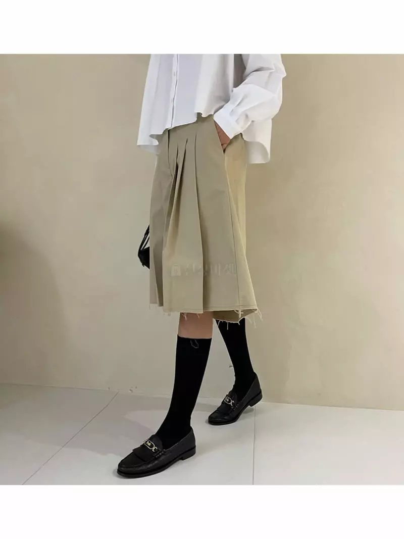 Auver_Fit - Korean Women Fashion - #romanticstyle - Wrinkle Skirt Shorts