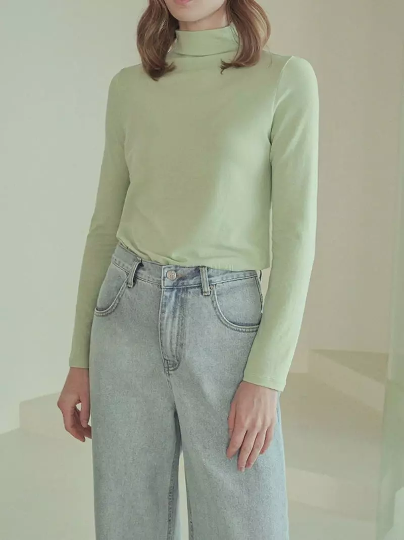 Ave29 - Korean Women Fashion - #momslook - VCLover Half Neck Tee