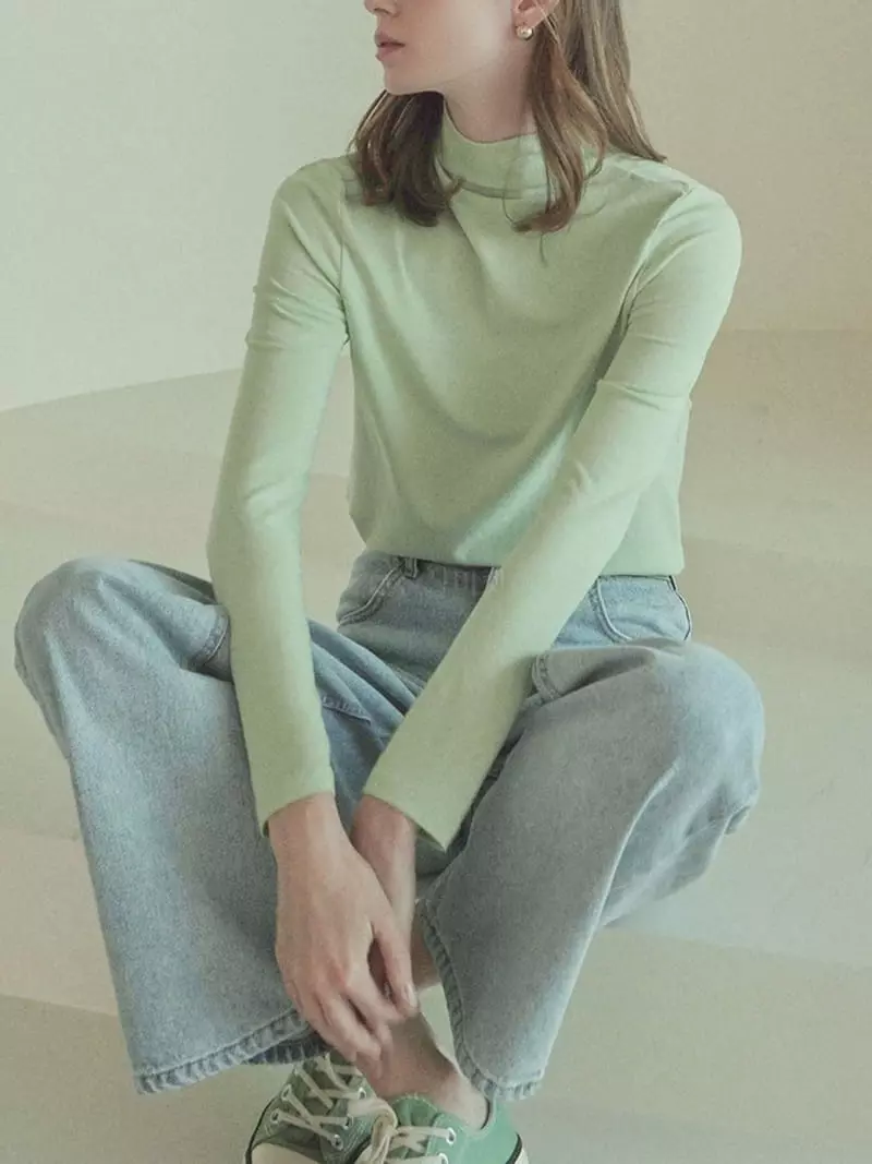 Ave29 - Korean Women Fashion - #momslook - VCLover Half Neck Tee - 3