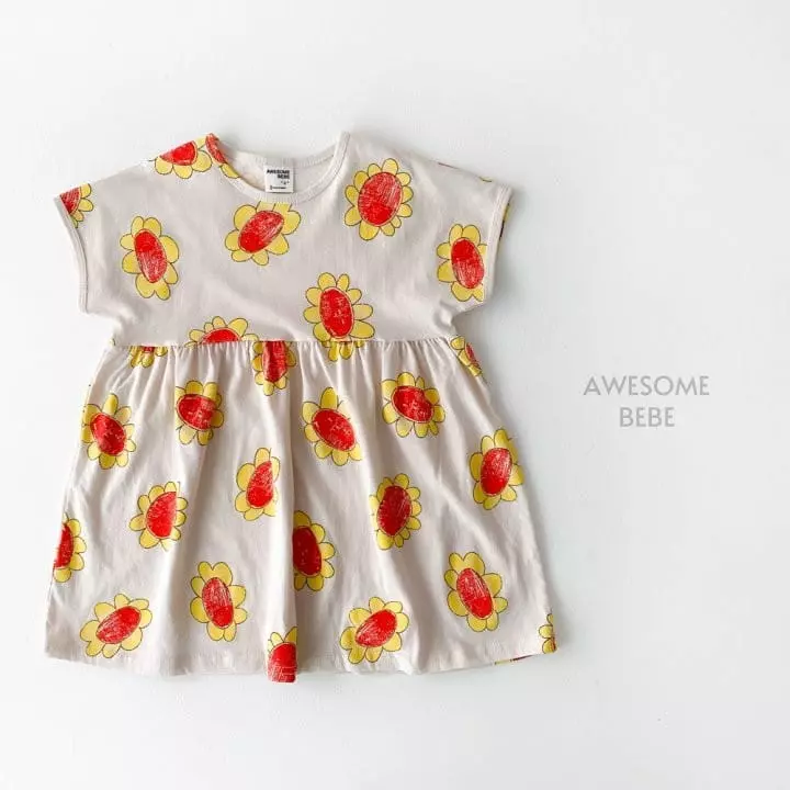 Awesome Bebe - Korean Children Fashion - #Kfashion4kids - Sun Flower One-piece - 6