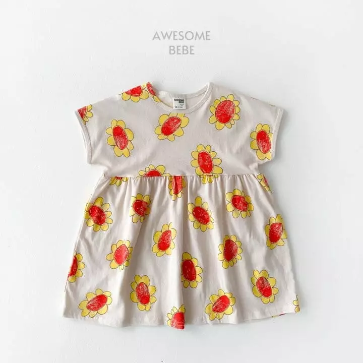 Awesome Bebe - Korean Children Fashion - #discoveringself - Sun Flower One-piece