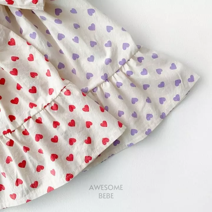 Awesome Bebe - Korean Children Fashion - #kidsstore - Heart One-piece - 4