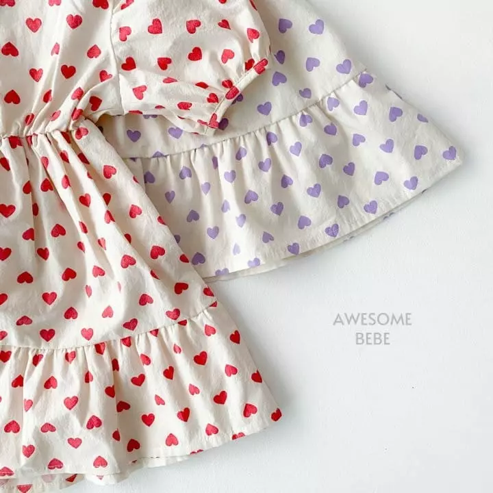 Awesome Bebe - Korean Children Fashion - #minifashionista - Heart One-piece - 8