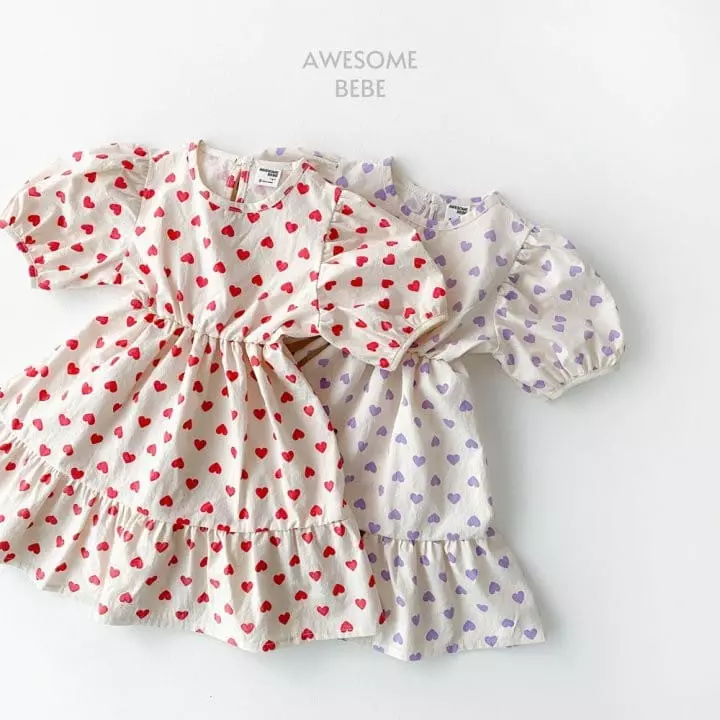 Awesome Bebe - Korean Children Fashion - #todddlerfashion - Heart One-piece - 10