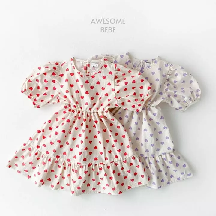 Awesome Bebe - Korean Children Fashion - #toddlerclothing - Heart One-piece - 11