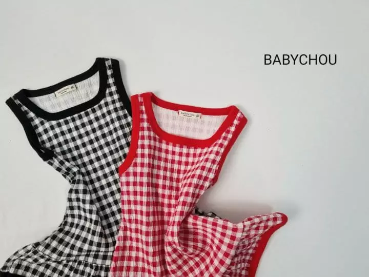 Babychou - Korean Children Fashion - #magicofchildhood - Check Top Bottom Set - 3