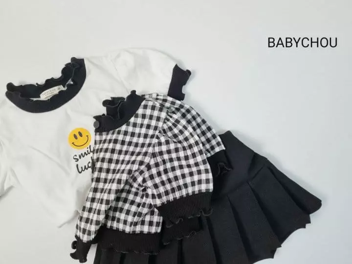 Babychou - Korean Children Fashion - #magicofchildhood - Check Top Bottom Set - 4