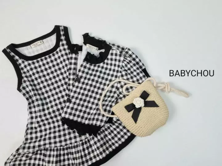 Babychou - Korean Children Fashion - #prettylittlegirls - Check Top Bottom Set - 5