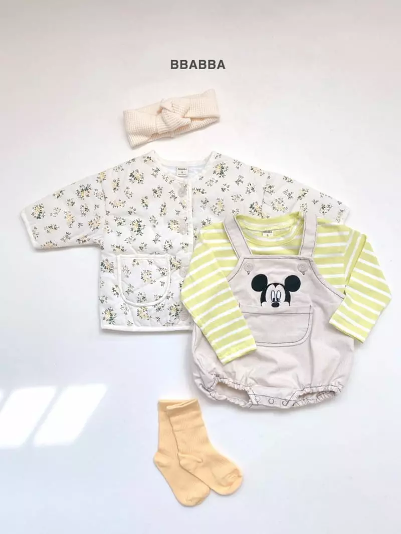 Bbabba - Korean Baby Fashion - #babyclothing - Mickey Embroidery Dungarees - 4