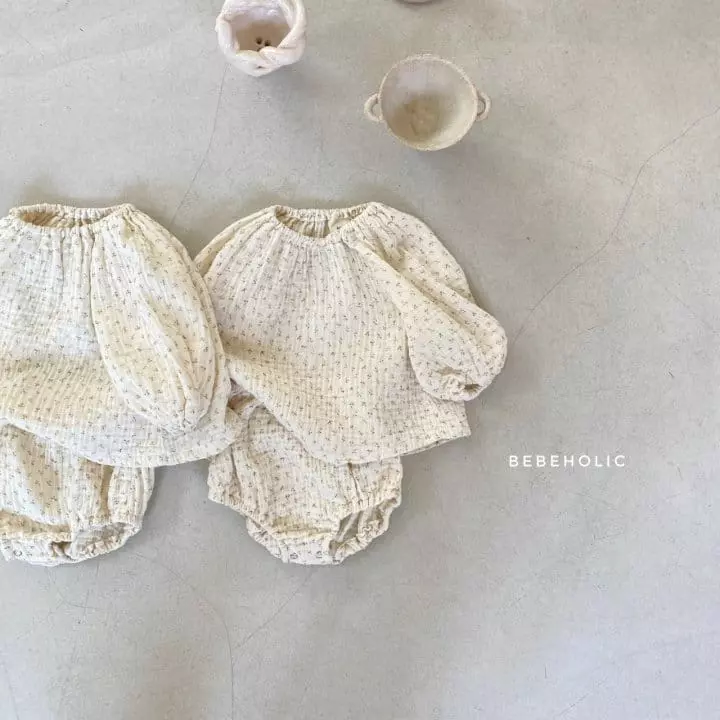 Bebe Holic - Korean Baby Fashion - #babylifestyle - Flower Top Bottom Set