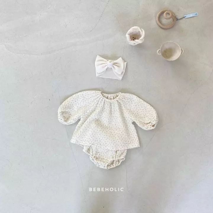 Bebe Holic - Korean Baby Fashion - #babyootd - Flower Top Bottom Set - 4
