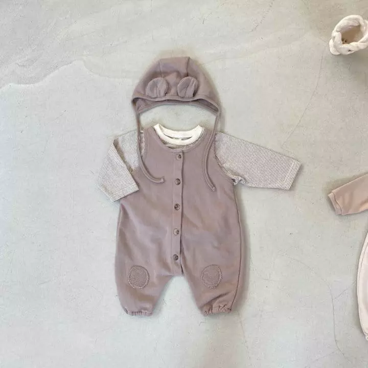 Bebe Holic - Korean Baby Fashion - #onlinebabyshop - Bibi Bodysuit with Bonnet - 3
