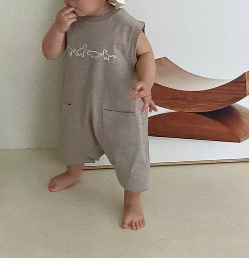 Bebe Nine - Korean Baby Fashion - #babyoninstagram - Jjorr Dino Bodysuit - 8