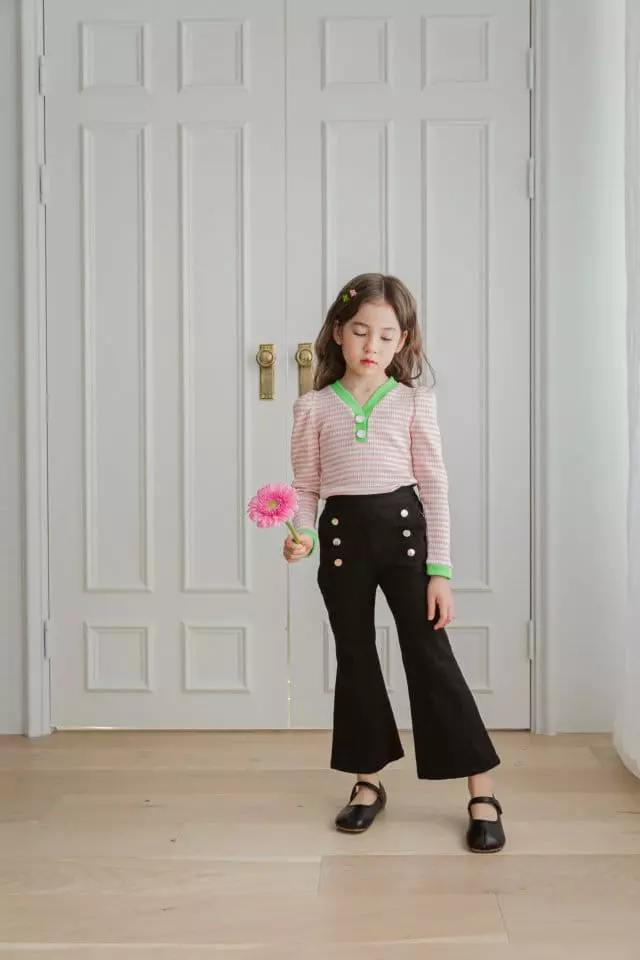 Berry Berry - Korean Children Fashion - #kidzfashiontrend - Gold Bootscut Pants 