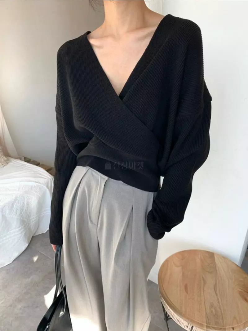 Better - Korean Women Fashion - #momslook - Wrap Nijou Knit - 2