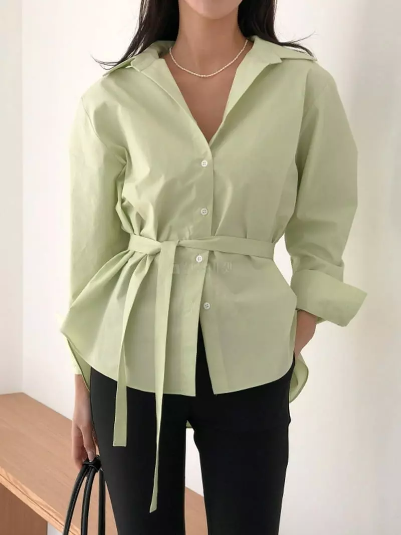 Better - Korean Women Fashion - #momslook - Pug Cotton Shirt