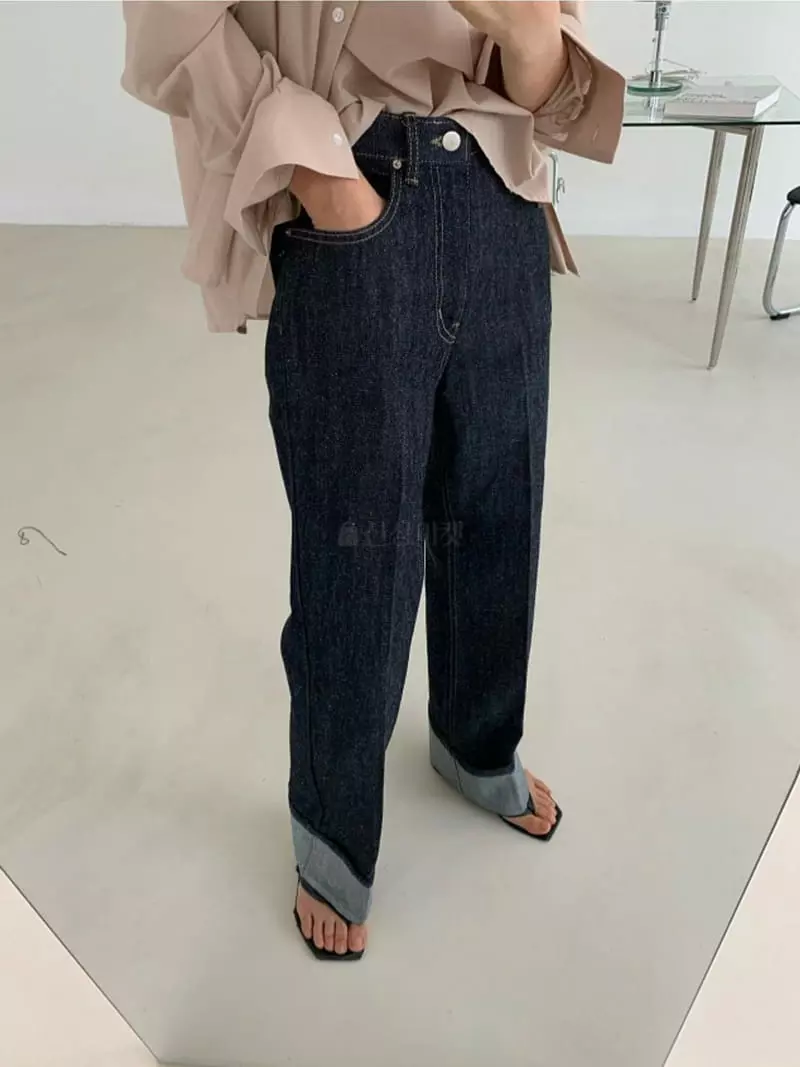 Better - Korean Women Fashion - #shopsmall - Roll Up Jeans - 3