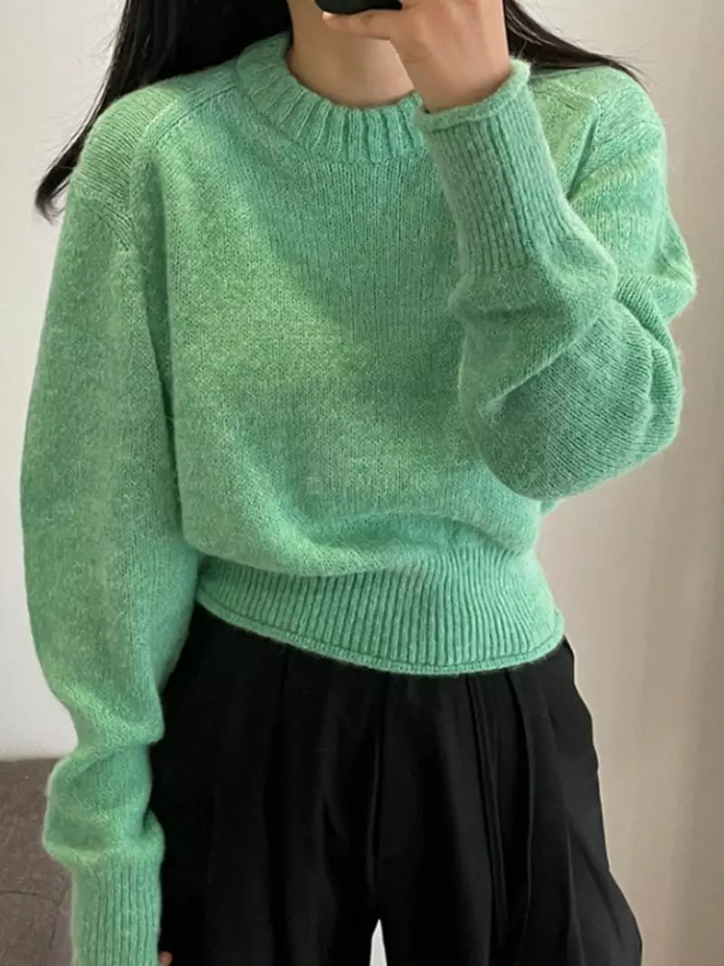 Better - Korean Women Fashion - #womensfashion - Color Puff Knit - 2