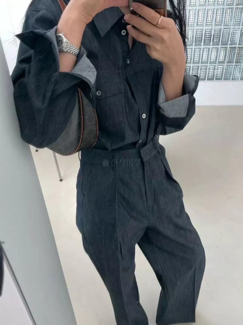 Better - Korean Women Fashion - #womensfashion - Chel Denim Top Bottom Set
