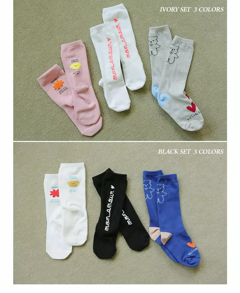 Bien a Bien - Korean Children Fashion - #childrensboutique - Laine Socks Set [set of 3]