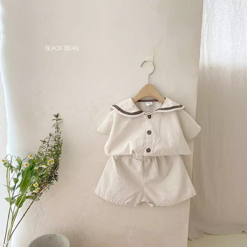 Black Bean - Korean Children Fashion - #Kfashion4kids - Natural Top Bottom Set - 6