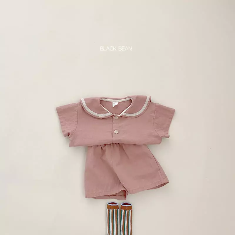 Black Bean - Korean Children Fashion - #kidsshorts - Natural Top Bottom Set - 4