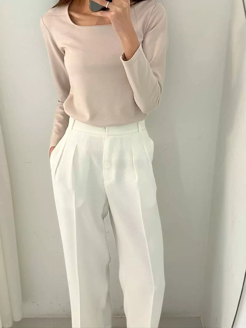 Boheme - Korean Women Fashion - #momslook - Waffle Pants - 2